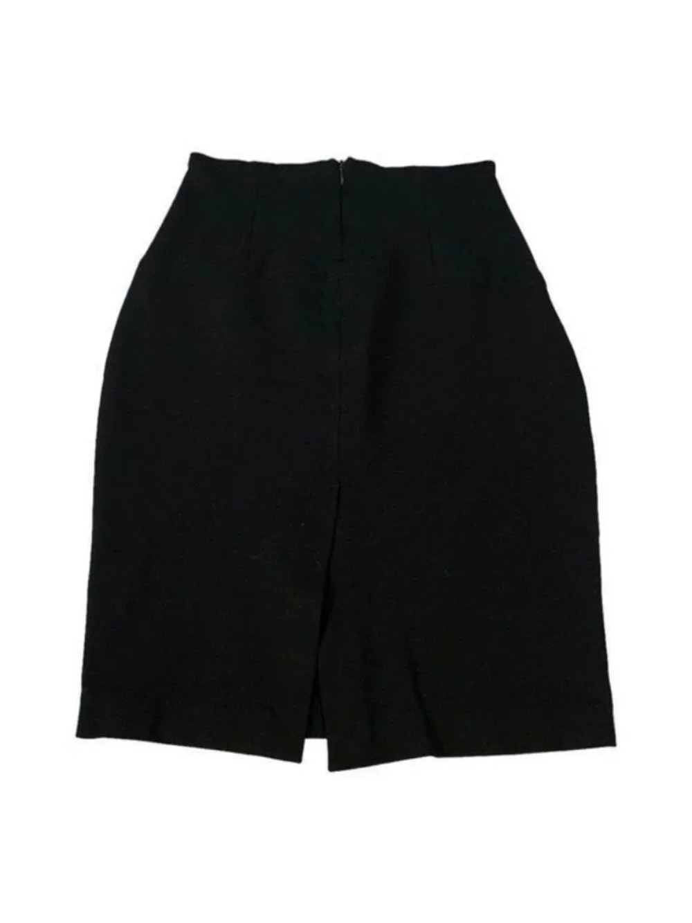 Zara Basic Women’s Black Pencil Skirt Size Small 26 Back Slit High Waist Office